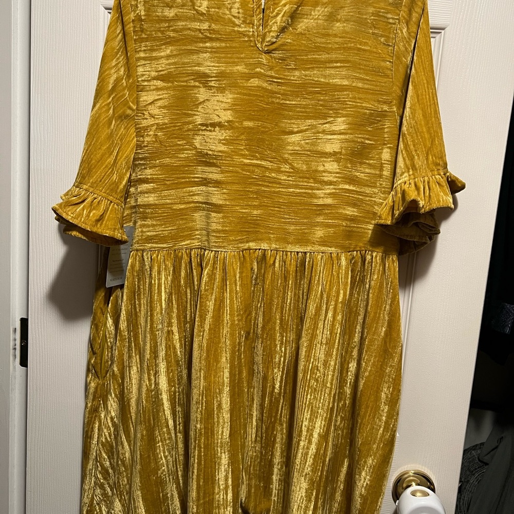 Nordstrom Gold Velvet Dress